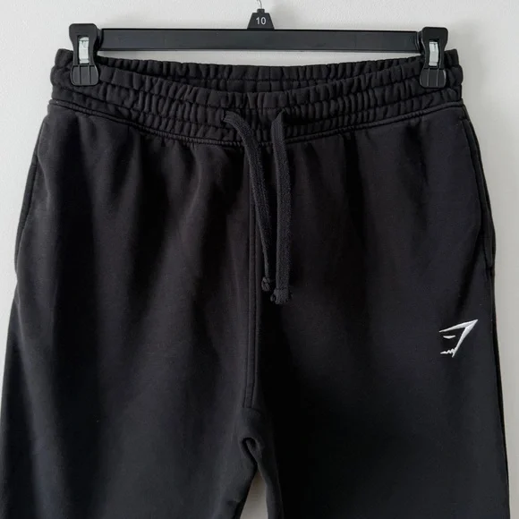 Gymshark EUC Black Tapered Joggers Athletic Fleece Sweatpants Menβs M Gym Fit - Picture 7 of 16